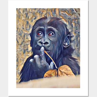 Baby Western Lowland Gorilla Posters and Art